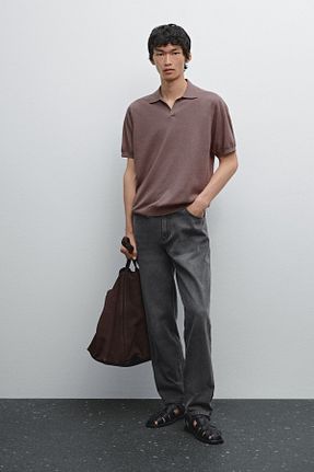 تیشرت بنفش مردانه Straight Massimo Dutti - کد 933236479