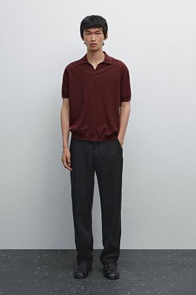 تیشرت قهوه ای مردانه رگولار Massimo Dutti - کد 933236463