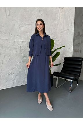 لباس سرمه ای زنانه بافتنی Elif Özbey Butik - کد 939017173