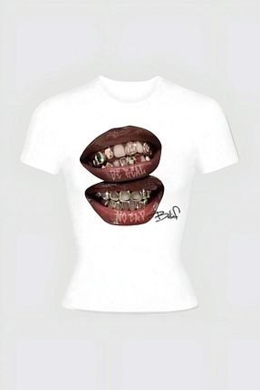 بلوز سفید زنانه چاپی Carpe - کد 939026510