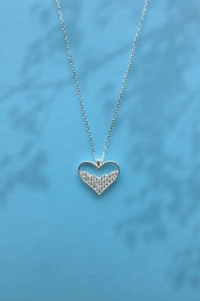 گردنبند نقره سفید زنانه 925 عیار cld - کد 939040382