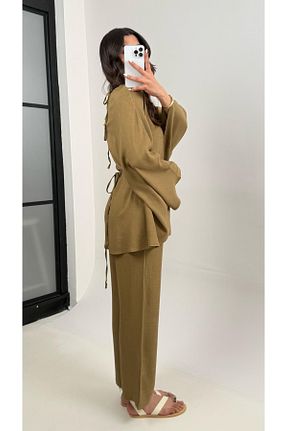 ست بالاتنه و پائین تنه خاکی زنانه بافتنی My Blog - کد 939039721