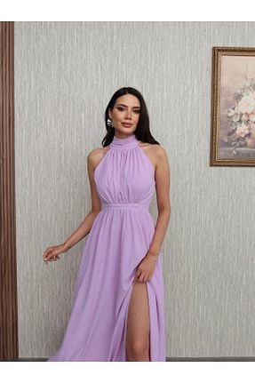لباس مجلسی و فارغ التحصیلی بنفش زنانه مخلوط ویسکون ESRAHELVACI - کد 939041552