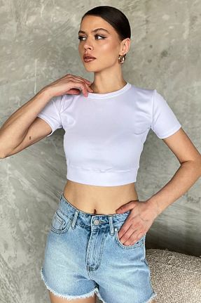 بلوز سفید زنانه ساده GÜLSELİ - کد 939062463