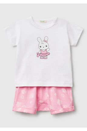 بادی و سرهمی نوزادی سفید بچه گانه United Colors of Benetton - کد 939060239