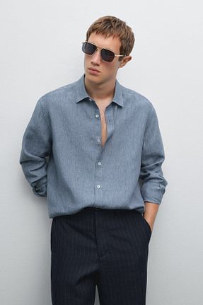 پیراهن آبی مردانه رگولار Massimo Dutti - کد 939084943