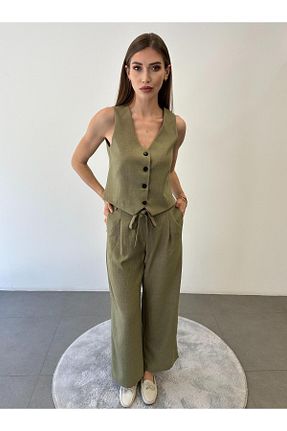 ست بالاتنه و پائین تنه خاکی زنانه بافتنی ossons - کد 820937377
