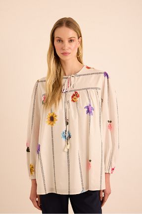 بلوز نباتی زنانه گلدار Aker - کد 939076325