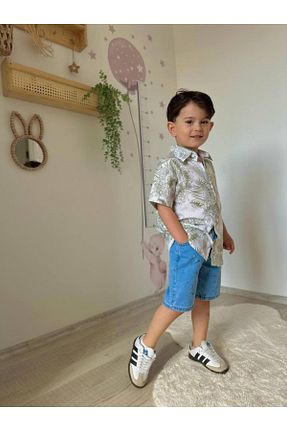 ست بالاتنه و پائین تنه سبز بچه گانه بافتنی hophopçocuk - کد 939086394
