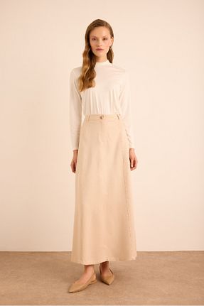 دامن بژ زنانه ساده Aker - کد 939076208
