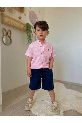 ست بالاتنه و پائین تنه صورتی بچه گانه بافتنی kr kids - کد 939096938