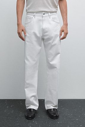 شلوار جین سفید مردانه پاچه گشاد Massimo Dutti - کد 939087886