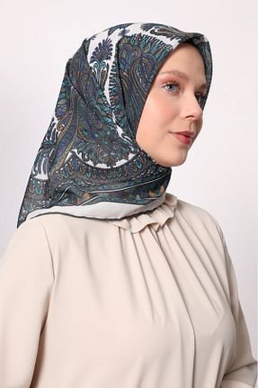روسری فیروزه ای پنبه ای Levidor - کد 939113836
