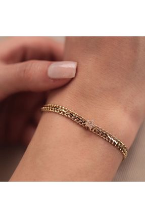 دستبند طلا زرد زنانه 14 عیار Değerli Kuyumculuk - کد 800738864