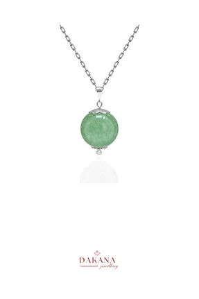 گردنبند جواهر سبز زنانه سنگ طبیعی DAKANA JEWELLERY - کد 939111014