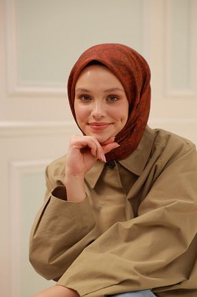 روسری قهوه ای پنبه ای Silk Home - کد 928936619