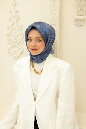 روسری آبی پلی استر Silk Home - کد 902714336