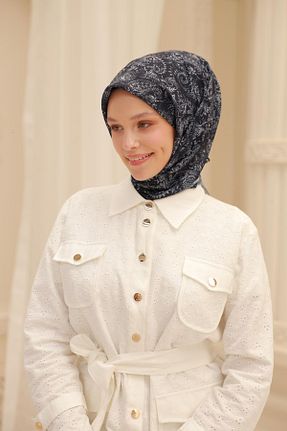 روسری سرمه ای پنبه ای Silk Home - کد 928936697