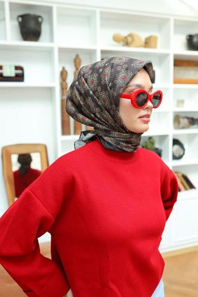 روسری سرمه ای پنبه ای Silk Home - کد 891759180