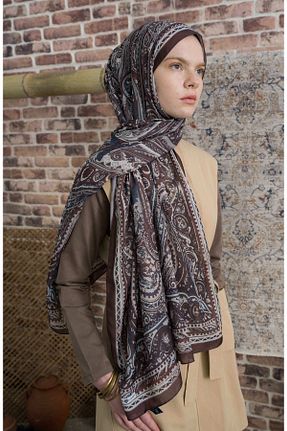 شال قهوه ای زنانه پلی استر Fatma Atasoy - کد 939124375