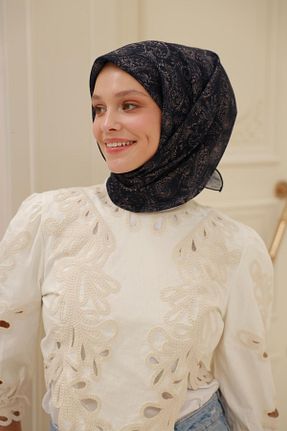 روسری سرمه ای پنبه ای Silk Home - کد 928936685