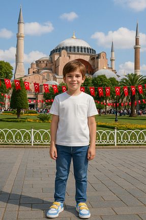 ست بالاتنه و پائین تنه سفید بچه گانه جین Yalçınoğlu Kids - کد 922470749