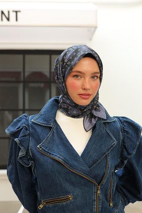 روسری طوسی پنبه ای Silk Home - کد 890812999