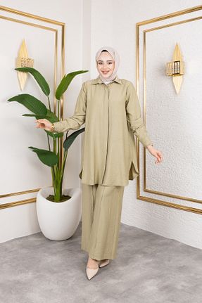 ست بالاتنه و پائین تنه حجاب سبز رگولار Elif Artar - کد 939129318