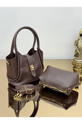 کیف دوشی قهوه ای زنانه چرم مصنوعی macsoo - کد 939148797