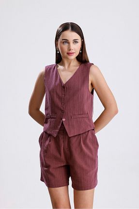 ست بالاتنه و پائین تنه زرشکی زنانه بافتنی ikomteks - کد 939145731