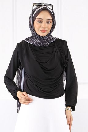 بلوز حجاب مشکی زنانه رگولار İmajButik - کد 939138972