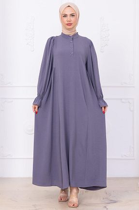 لباس حجاب طوسی زنانه رگولار hafsamina - کد 939147519