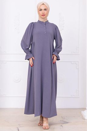 لباس حجاب طوسی زنانه رگولار hafsamina - کد 939147519