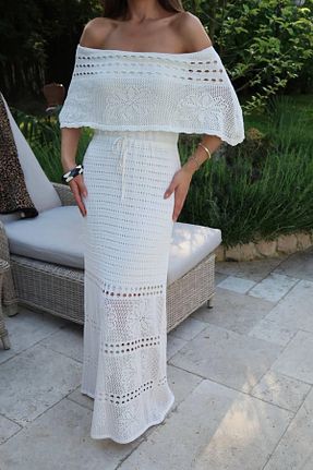 لباس سفید زنانه بافتنی Ekim Store - کد 939184992