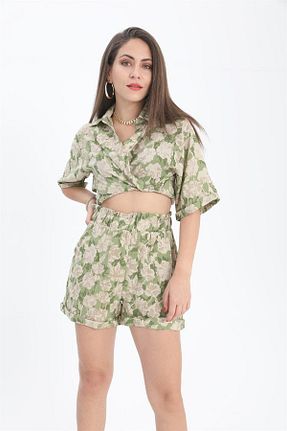 شلوارک و برمودا سبز زنانه پارچه LLOHA - کد 939302229