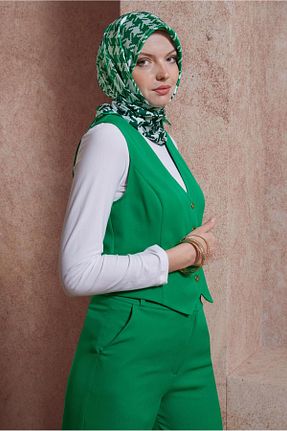 روسری سبز پلی استر Alvina - کد 830154374