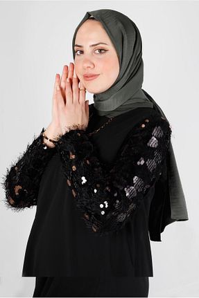 شال سبز زنانه پلی استر Alvina - کد 827556670