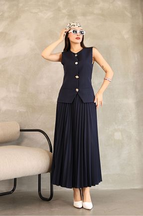 ست بالاتنه و پائین تنه سرمه ای زنانه بافتنی Ekim Store - کد 939311195
