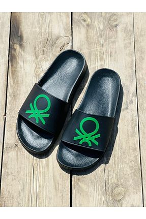 دمپائی مشکی مردانه چرم مصنوعی Benetton - کد 939307399