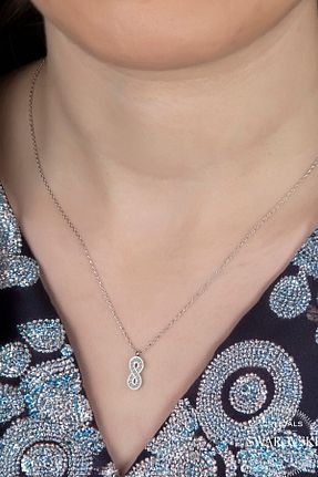 گردنبند جواهر زنانه زیرکن Swarovski - کد 938877972