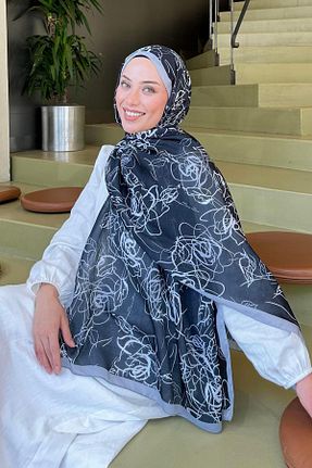 شال مشکی زنانه پنبه ای lamelif - کد 939322548