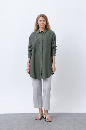پیراهن خاکی زنانه رگولار Puane - کد 939600021
