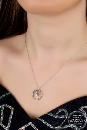 گردنبند جواهر زنانه زیرکن Swarovski - کد 938879397