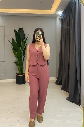 ست بالاتنه و پائین تنه صورتی زنانه بافتنی sarıdağ - کد 939319550