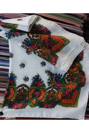 روسری سفید ساتن Yöremiz Hediyelik - کد 939338654