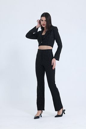 ست بالاتنه و پائین تنه مشکی زنانه بافت FASİON - کد 939640459
