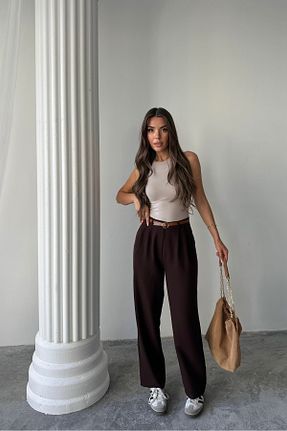 شلوار قهوه ای زنانه پارچه macharel jeans - کد 930492779