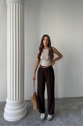 شلوار قهوه ای زنانه پارچه macharel jeans - کد 930492779