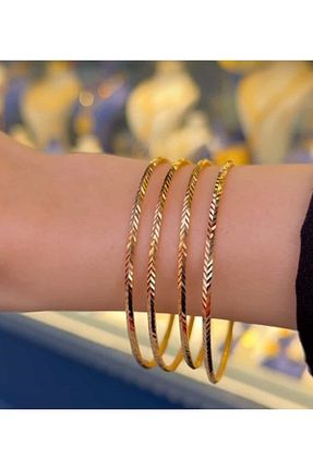 دستبند استیل (فولاد) زرد زنانه استیل ضد زنگ JEWELRY - کد 939377483