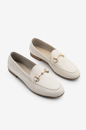 کفش لوفر بژ زنانه چرم خالص PATRON SHOES - کد 939379868